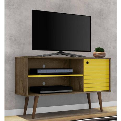 Rack para TV Jade Madeira Rústica com Amarelo - Móveis Bechara é ruim? Rack para TV Jade Madeira Rústica com Amarelo - Móveis Bechara é boa?