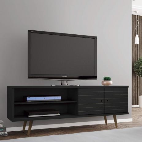 Rack para TV Onix Preto Fosco - Móveis Bechara Menor preço em Rack para TV Onix Preto Fosco - Móveis Bechara