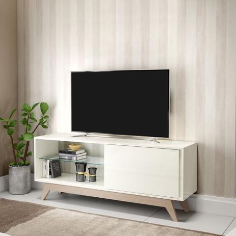 Rack para TV Retrô 1,40m 1 porta Prateleira Vidro R414 Dalla Costa Menor preço em Rack para TV Retrô 1,40m 1 porta Prateleira Vidro R414 Dalla Costa