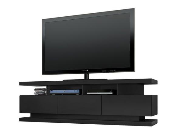 Rack para TV Vivare Preto - Germai Móveis Menor preço em Rack para TV Vivare Preto - Germai Móveis