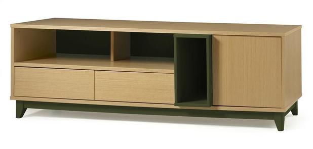 Rack Quadrato 1 Porta 2 Gavetas Natural e Verde Musgo - Máxima é boa?