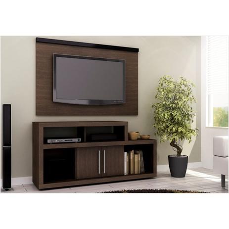 Rack R1450 e Painel PA2906 Tabaco - Tecno Mobili Menor preço em Rack R1450 e Painel PA2906 Tabaco - Tecno Mobili