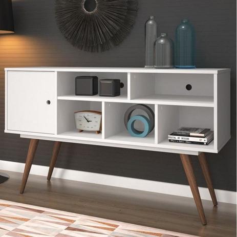 Rack Retrô 75 Olivar Branco Acetinado Menor preço em Rack Retrô 75 Olivar Branco Acetinado
