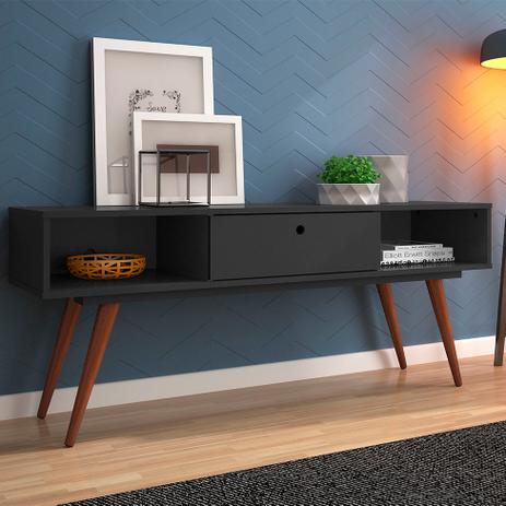 Rack Retrô Marburgo Preto 136 cm - Mobly é boa?