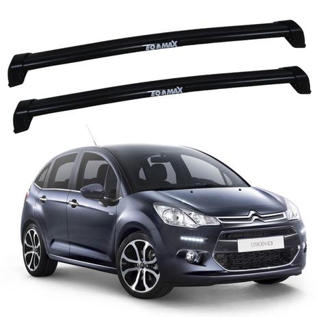 Rack Teto Citroen C3 Zenith 2013 A 2019 Eqmax New Wave Preto Menor preço em Rack Teto Citroen C3 Zenith 2013 A 2019 Eqmax New Wave Preto