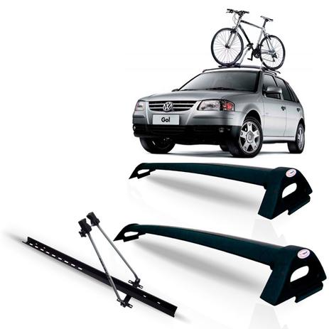 Rack Teto Gol G2 G3 G4 Aluminio Preto + Suporte Bicicleta - Projecar Menor preço em Rack Teto Gol G2 G3 G4 Aluminio Preto + Suporte Bicicleta - Projecar