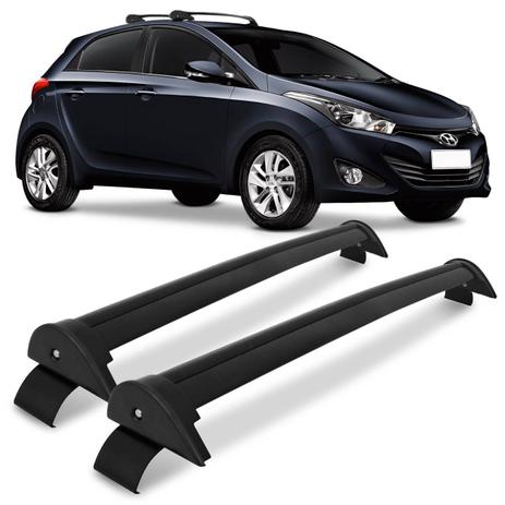 Menor preço em Rack Teto Travessa HB20 2012 2013 2014 2015 2016 2017 2018 4 Portas Preto Suporte 40KG Cristal Car