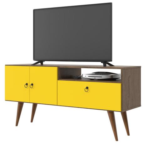 Rack Topázio - Demolição/Amarelo - Patrimar Móveis - Rpm móveis Menor preço em Rack Topázio - Demolição/Amarelo - Patrimar Móveis - Rpm móveis