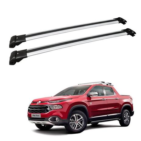 Rack Travessa De Teto Prata Em Aluminio Fiat Toro - Projecar Menor preço em Rack Travessa De Teto Prata Em Aluminio Fiat Toro - Projecar