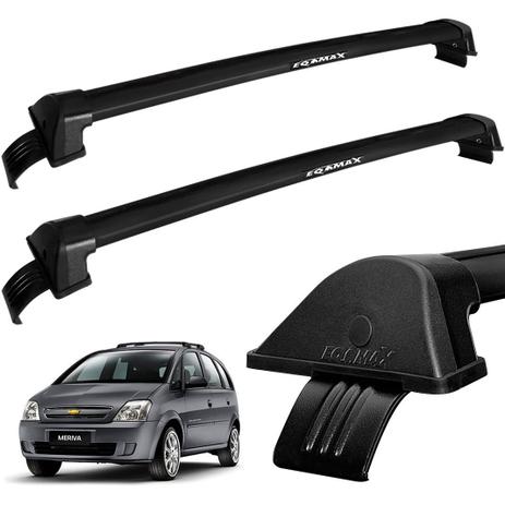 Rack Travessa Teto Meriva 2002 a 2012 Aluminio Preto Eqmax Menor preço em Rack Travessa Teto Meriva 2002 a 2012 Aluminio Preto Eqmax