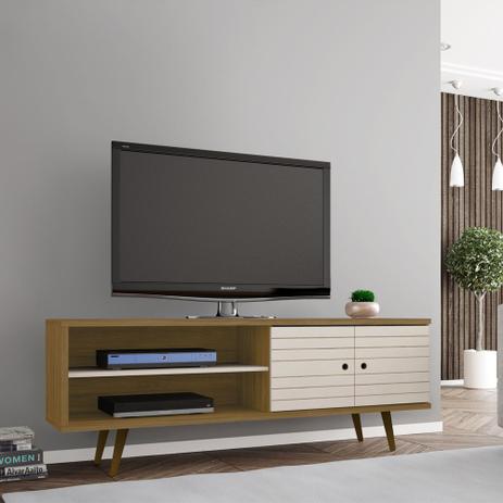 Rack Tv Estilo Retro Onix Cor Cinamomo e Off White - Moveis bechara Menor preço em Rack Tv Estilo Retro Onix Cor Cinamomo e Off White - Moveis bechara
