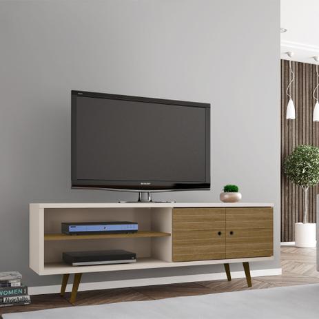 Rack Tv Estilo Retro Onix Cor Off White e Cinamomo - Moveis bechara Menor preço em Rack Tv Estilo Retro Onix Cor Off White e Cinamomo - Moveis bechara