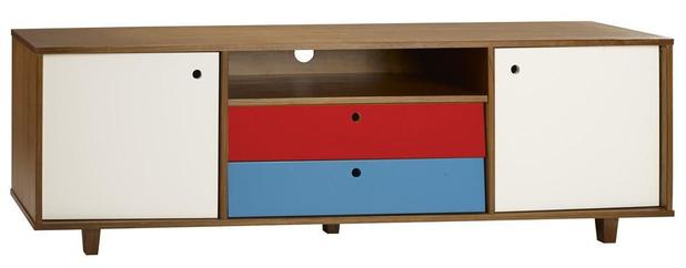 Rack Vintage 2 Portas 2 Gavetas Branco e Vermelho - Máxima é boa?