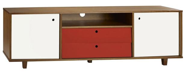 Rack Vintage 2 Portas 2 Gavetas Nogal e Vermelho - Máxima é boa?