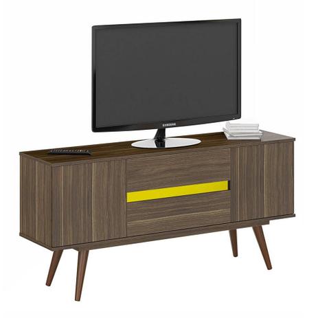 Rack Zetta Classic 140 cm Affara e Amarelo - Plata moveis Menor preço em Rack Zetta Classic 140 cm Affara e Amarelo - Plata moveis