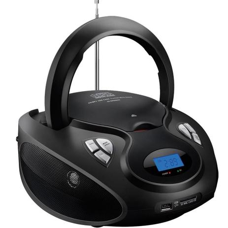 Rádio Boombox Multilaser SP178 20W RMS CD/USB/SD/FM/AUX Preto Menor preço em Rádio Boombox Multilaser SP178 20W RMS CD/USB/SD/FM/AUX Preto