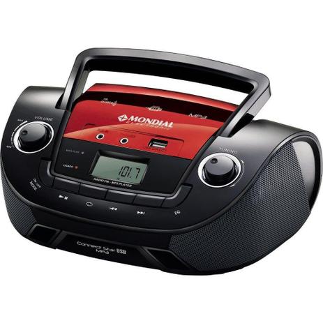 Rádio Boombox NBX-11 , Entradas USB e Auxiliar, Rádio FM, MP3 Player, Display Digital, 3.4W RMS - Mondial