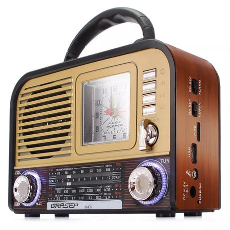 Radio Caixa Som Bluetooth Am Fm Vintage Retro Bateria Usb Sd - Grasep Menor preço em Radio Caixa Som Bluetooth Am Fm Vintage Retro Bateria Usb Sd - Grasep