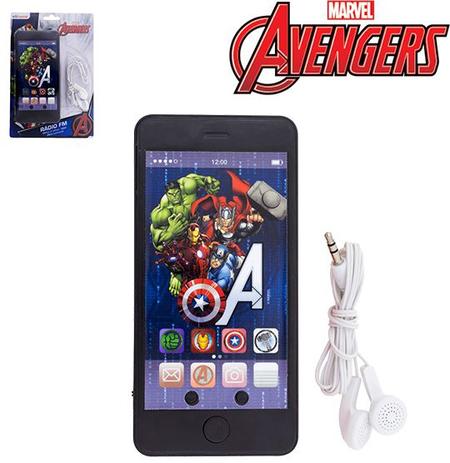 Radio fm com fone de ouvido 13,8cm a pilha vingadores/avengers na cartela - Etihome Menor preço em Radio fm com fone de ouvido 13,8cm a pilha vingadores/avengers na cartela - Etihome