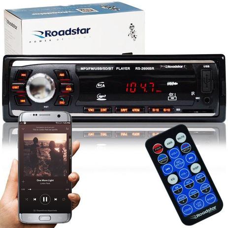 Rádio Mp3 Player Automotivo Bluetooth Roadstar RS-2606BR Fm Usb Controle 7 Cores Iluminação Botões Menor preço em Rádio Mp3 Player Automotivo Bluetooth Roadstar RS-2606BR Fm Usb Controle 7 Cores Iluminação Botões