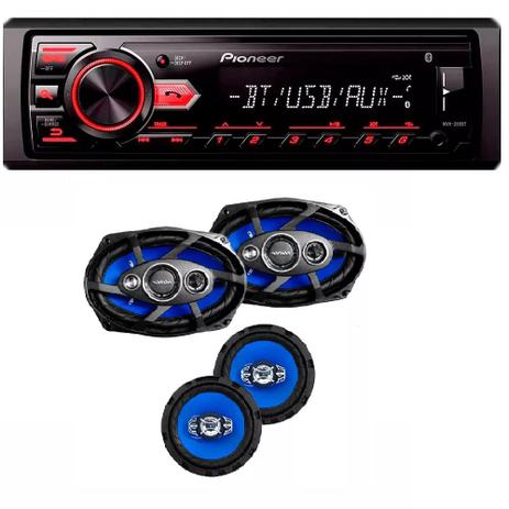 Radio Mp3 Player Pioneer Mvh-298bt Bluetooth Usb e Kit Tsr Orion Alto Falantes 6 E 6x9 Pol Combo 220w Rms - Pioneer / orion Menor preço em Radio Mp3 Player Pioneer Mvh-298bt Bluetooth Usb e Kit Tsr Orion Alto Falantes 6 E 6x9 Pol Combo 220w Rms - Pioneer / orion