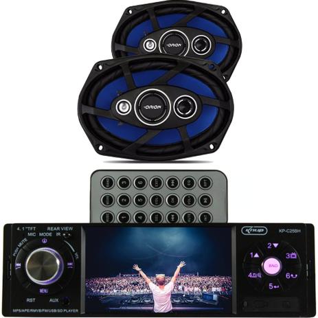 Rádio Mp5 Automotivo Bluetooth + Par 6x9 pol 55w KP-C25 - Orion Menor preço em Rádio Mp5 Automotivo Bluetooth + Par 6x9 pol 55w KP-C25 - Orion