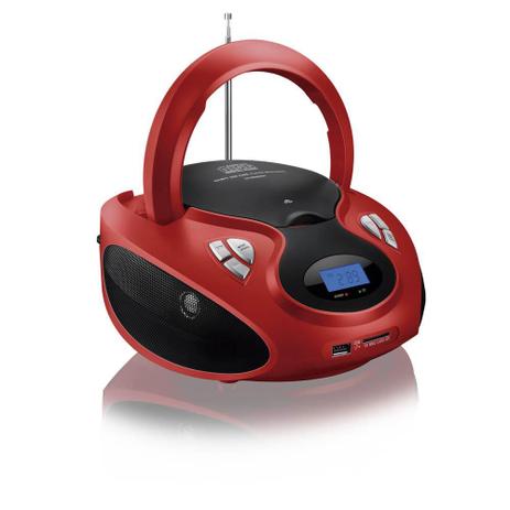 Rádio Multilaser Boombox 20W RMS CD Player FM/USB/SD - SP180 - Vermelho Menor preço em Rádio Multilaser Boombox 20W RMS CD Player FM/USB/SD - SP180 - Vermelho