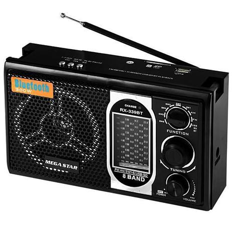 Rádio Portátil FM/AM/SW MegaStar RX-339BT com Bluetooth/8 Bandas/USB Bivolt - Preto é boa?