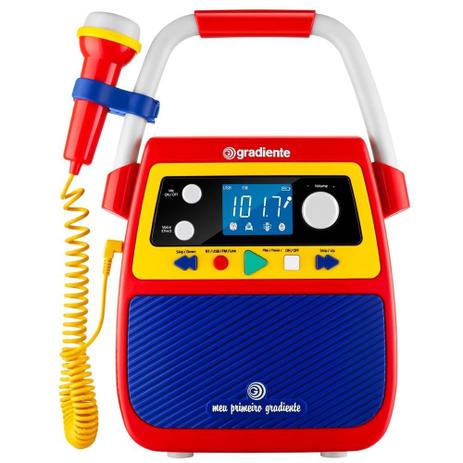 Rádio Portátil Meu Primeiro Gradiente GMP-104, Entradas AUX e para microfone, Rádio FM, Bluetooth e 1,2W RMS - Lenoxx Menor preço em Rádio Portátil Meu Primeiro Gradiente GMP-104, Entradas AUX e para microfone, Rádio FM, Bluetooth e 1,2W RMS - Lenoxx