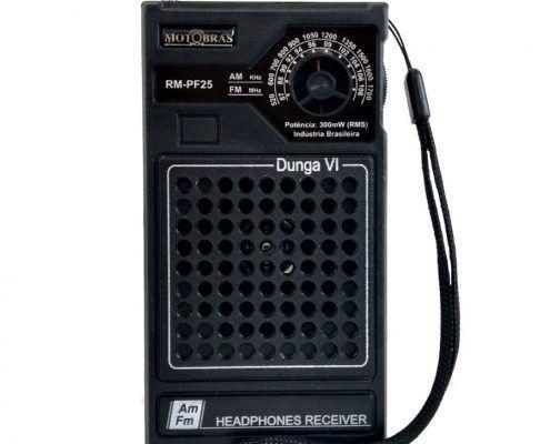 Rádio Portátil Motobras, AM/FM, Dunga, Gabinete de Bolso, Saída p/ Fone de Ouvido Menor preço em Rádio Portátil Motobras, AM/FM, Dunga, Gabinete de Bolso, Saída p/ Fone de Ouvido
