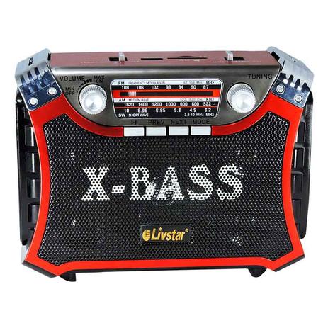 Rádio Recarregável Com 3 Bandas AM/FM/SW Com USB/SD - Livstar Menor preço em Rádio Recarregável Com 3 Bandas AM/FM/SW Com USB/SD - Livstar