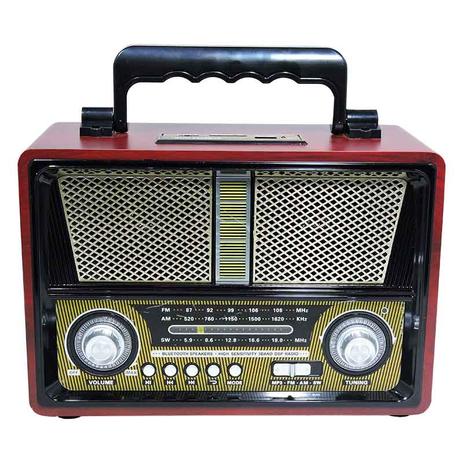 Rádio Recarregável Retrô AM/FM/SW/USB/SD/Bluetooth Livstar CNN 2906BT Menor preço em Rádio Recarregável Retrô AM/FM/SW/USB/SD/Bluetooth Livstar CNN 2906BT