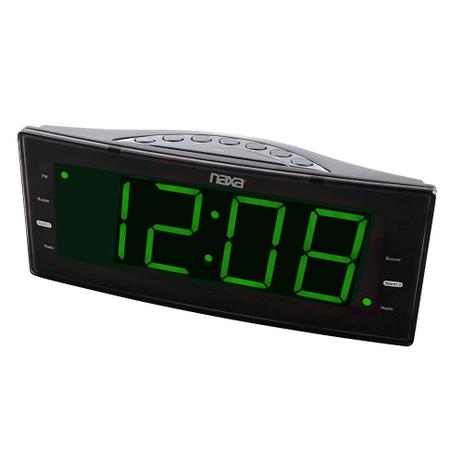 Rádio-relógio digital FM com 2 alarmes e saída USB NAXA NRC-166 Menor preço em Rádio-relógio digital FM com 2 alarmes e saída USB NAXA NRC-166