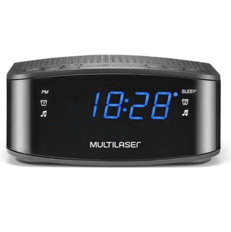 Rádio Relógio FM com Led Azul SP288-Multilaser Menor preço em Rádio Relógio FM com Led Azul SP288-Multilaser