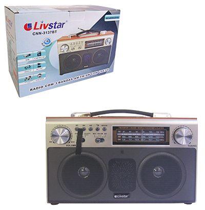 Radio retro recarregavel 3w bivolt bluetooth / usb/sd/fm/am/sw - Five Menor preço em Radio retro recarregavel 3w bivolt bluetooth / usb/sd/fm/am/sw - Five