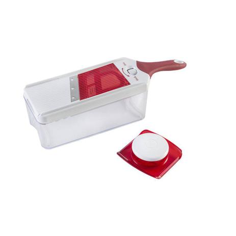 Ralador e Fatiador 3 Lâminas com compartimento vermelho 2156-103 - Brinox Menor preço em Ralador e Fatiador 3 Lâminas com compartimento vermelho 2156-103 - Brinox