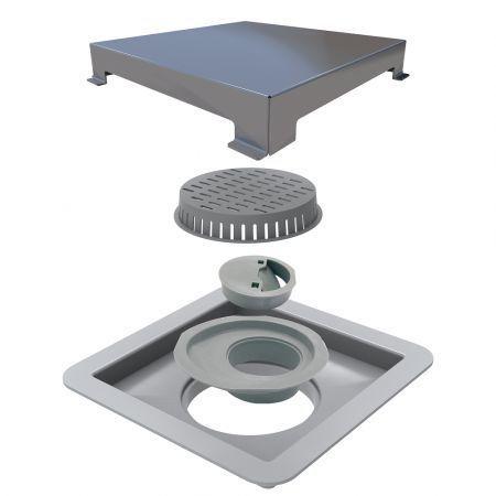 Ralo linear square line base pvc tampa aço inox cod. 210 Menor preço em Ralo linear square line base pvc tampa aço inox cod. 210