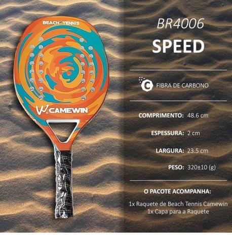 Menor preço em Raquete beach tennis camewin laranja