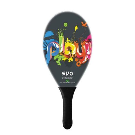 Raquete De Frescobol Evo Fibra De Vidro Play Menor preço em Raquete De Frescobol Evo Fibra De Vidro Play