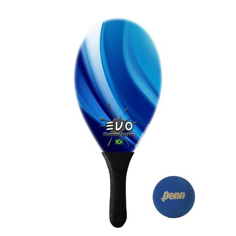 Raquete Frescobol Evo Fibra de Vidro Blue com Bola Penn Menor preço em Raquete Frescobol Evo Fibra de Vidro Blue com Bola Penn