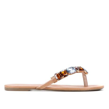 Rasteira Couro Jorge Bischoff Pedraria - Rasteirinha Feminina - Magazine  Luiza