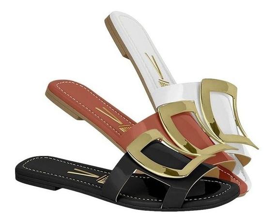 Rasteira Vizzano com Fivela Verniz Preto Preto - Studio Z