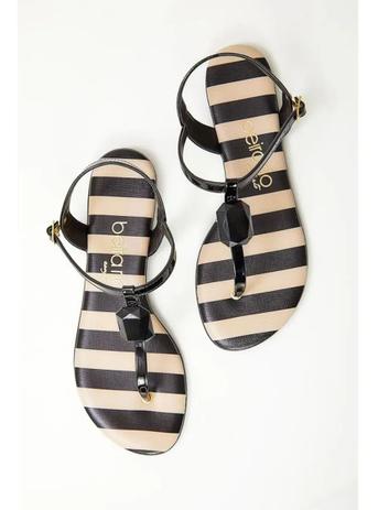 Rasteira Feminina Sandália Rasteirinha Color Listras - Beira Rio  00084/22101000 Preto - Rasteirinha Feminina - Magazine Luiza