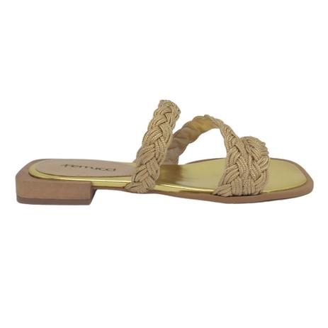 Rasteira Ferrucci Trança Glam 21278-06C Dourado - Rasteirinha Feminina -  Magazine Luiza