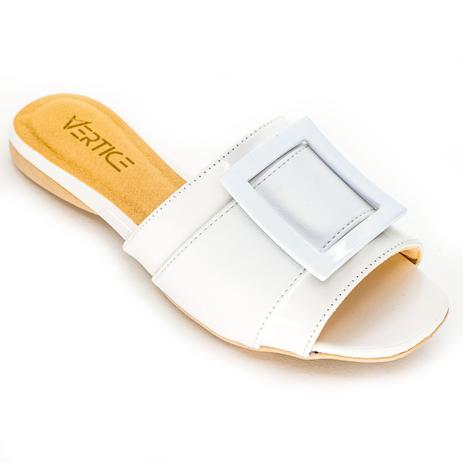 Rasteira fivela branca Clearance