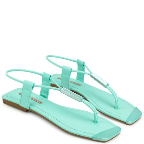 Rasteira Napa Naturale Lime Biqueira Metalizada - SAPATINHO DE LUXO -  Rasteirinha Feminina - Magazine Luiza