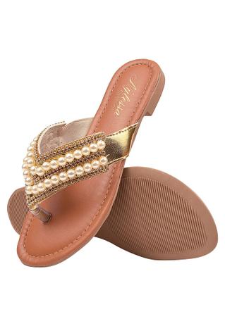 Rasteira Pedraria Nylessa Fashion Ouro (COM TAMANHOS ESPECIAIS 40,41,42,43)  - Calçados Femininos - Magazine Luiza