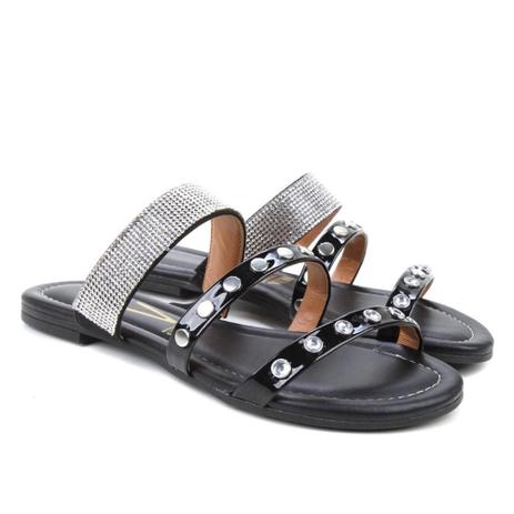 Rasteira Vizzano Multi Tiras Metal E Strass - Rasteirinha Feminina -  Magazine Luiza