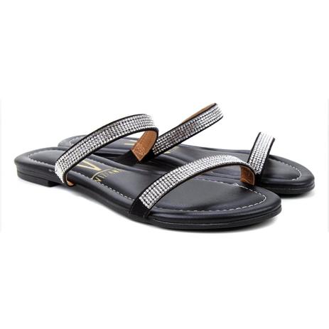 Rasteira Vizzano Tiras Strass Feminina - Preto - Rasteirinha Feminina -  Magazine Luiza