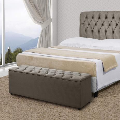Recamier Baú Capitonê Bali 130cm Atraente Móveis Marrom Menor preço em Recamier Baú Capitonê Bali 130cm Atraente Móveis Marrom